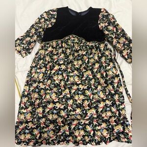 Christmas Angels/Cherubs Black and Multicolor Kids Dress